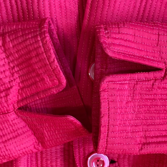 Coldwater Creek Bright Red Silk Blend Tie Back Holiday Light Jacket- Sz-10 - Picture 8 of 16